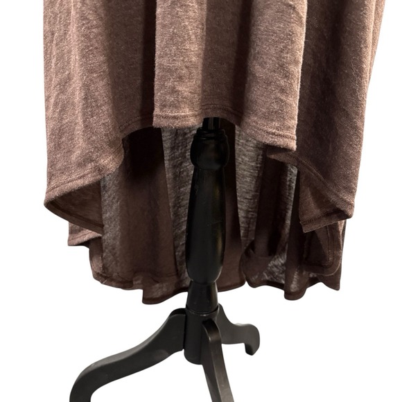 Brown Maxi Skirt Medium (6-8) Jersey Knit High Low Hem USA Capsule Basic Boho‎ - Picture 7 of 13